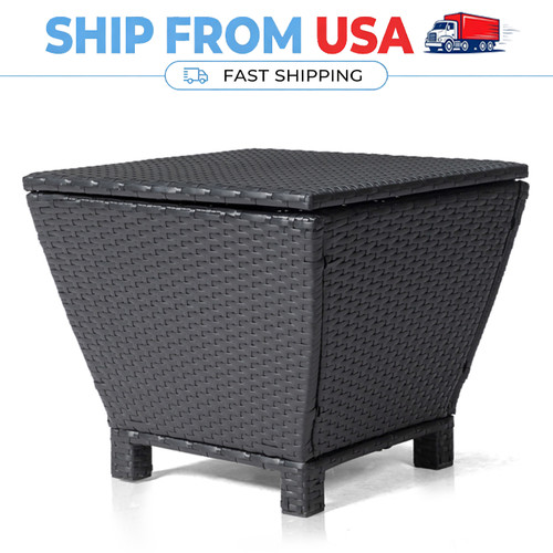 Outdoor wicker side table - pe,