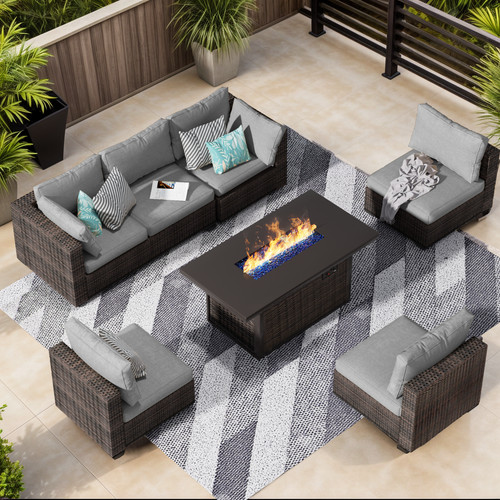 Piece patio furniture set - 7,